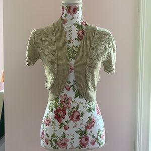 Knitted Cream Short Sleeved Cardigan